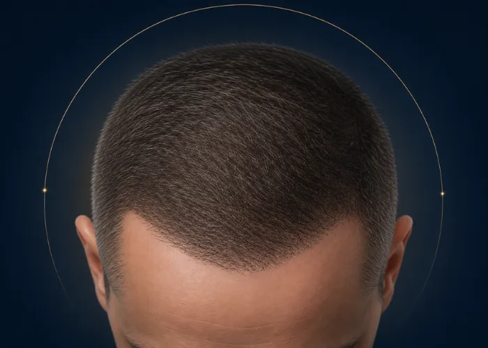 Haartransplantation Ergebnis nach etwa zwölf Monaten