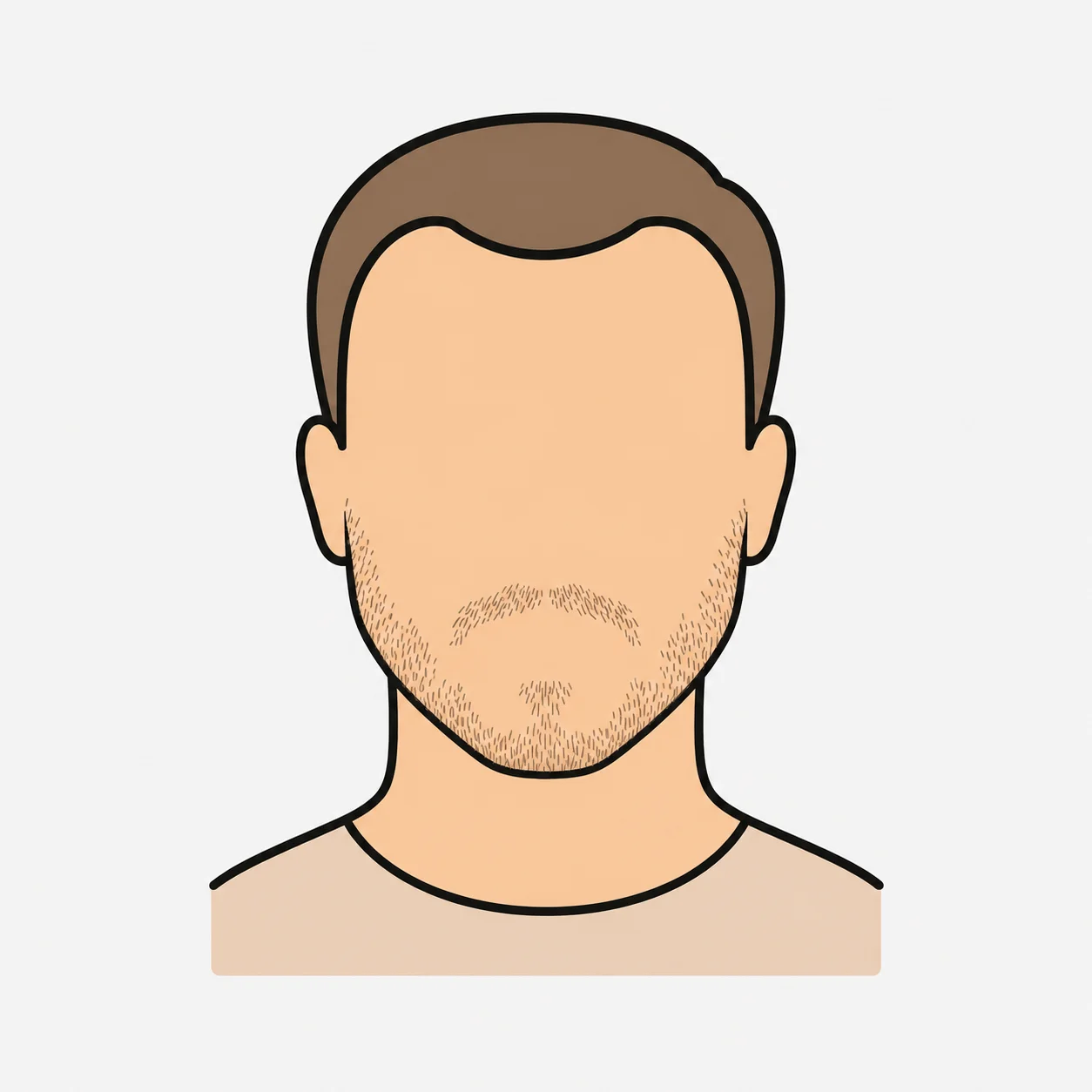 Illustration von dünnem Bartwuchs zur medizinischen Beratung bei Barttransplantation
